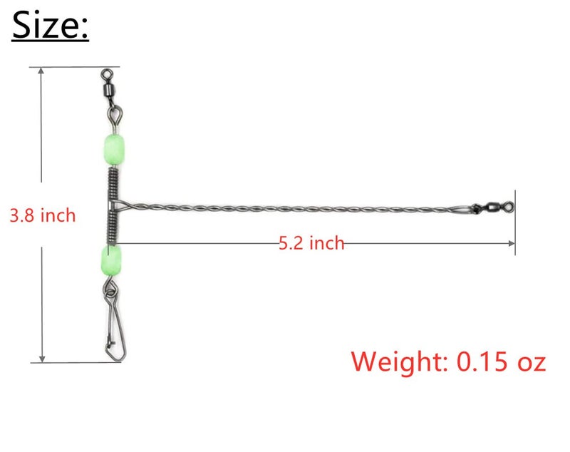 Mimilure Bottom Fishing Rigs Wire Trace: 10pcs Heavy Duty Steel Drop Leader for Surf and Saltwater Gear - Image 2